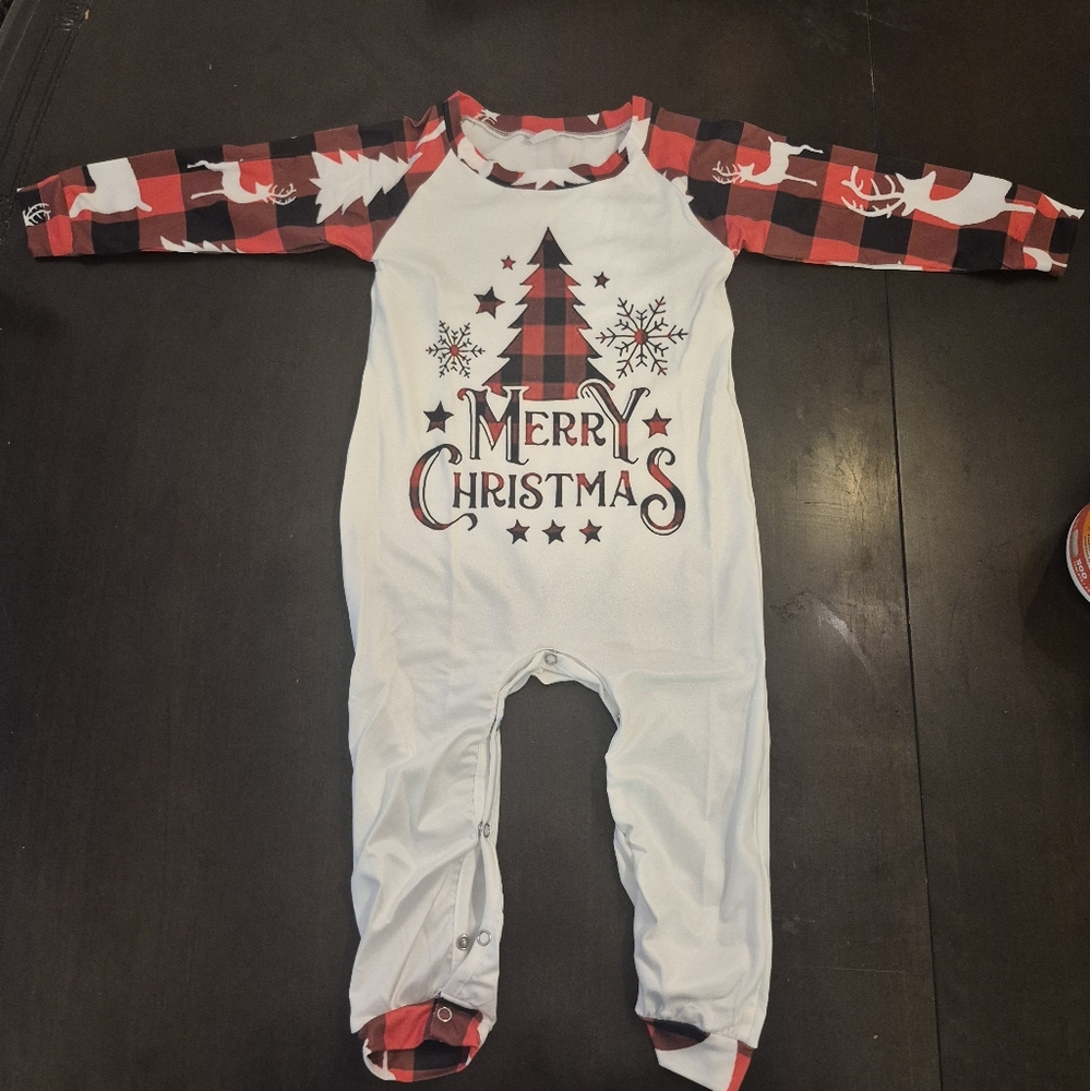 Christmas Tree Kids One Piece 24m Family Matching Pajamas Holiday PJ